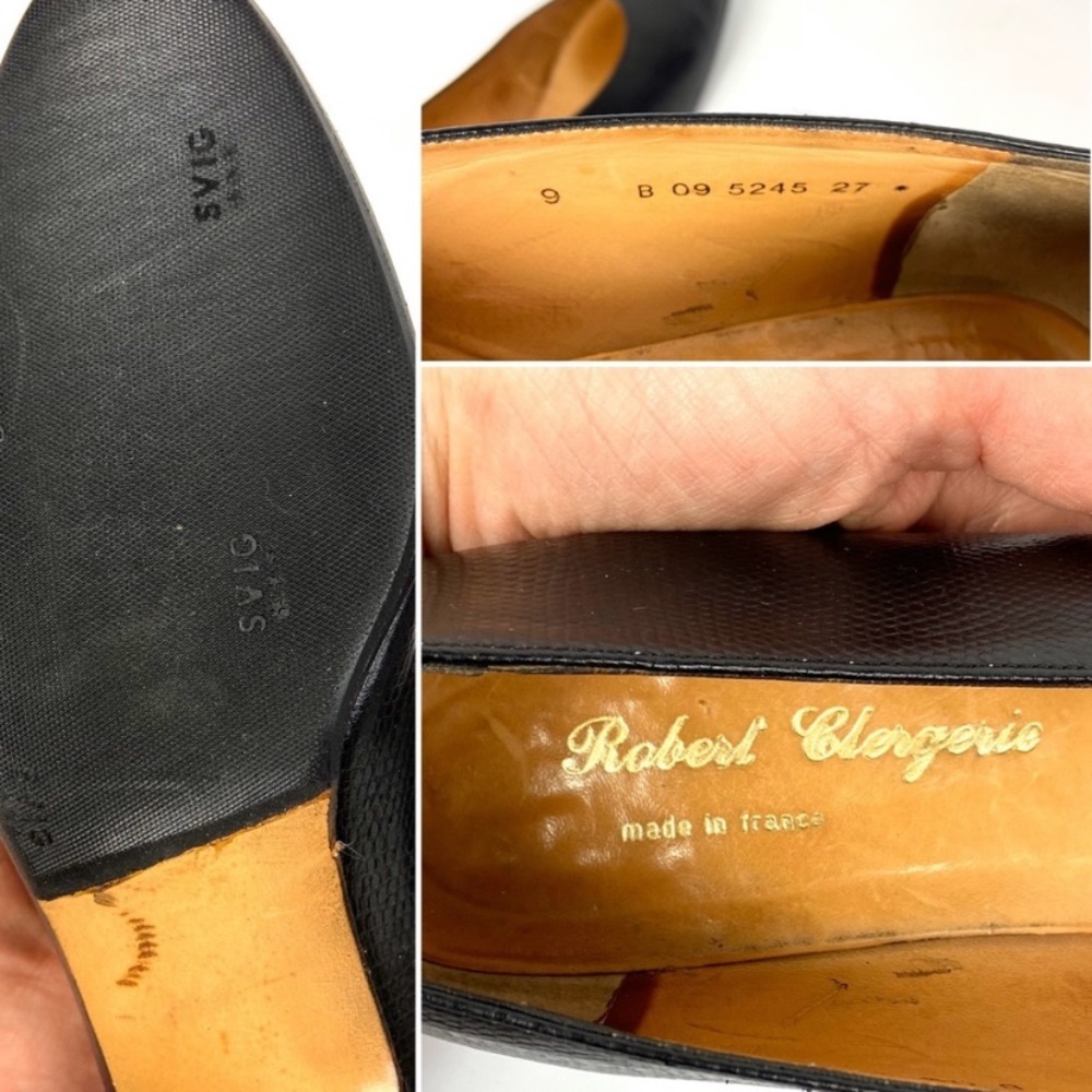 Robert Clergerie Paris Black Leather Pumps Size 9 - Picture 8 of 10